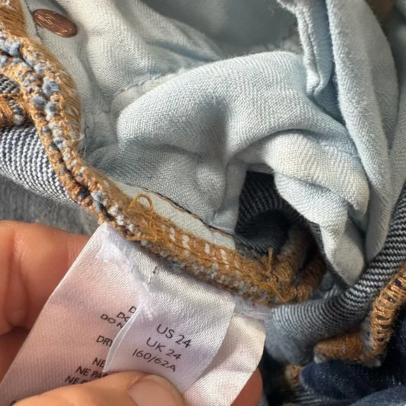 FREE PEOPLE We The Free Blue Flare & Wide Leg Jeans RAINBOW 🌈 booty - Picture 8 of 9